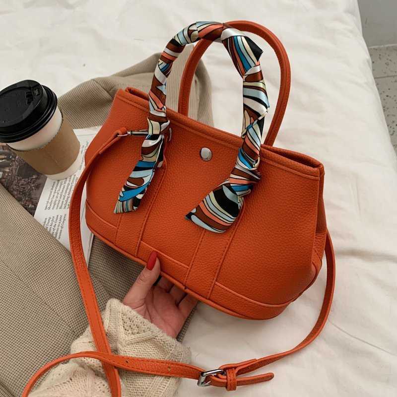 

Luxurious Designer Herme bags Ribbon women 2022 new women's foreign texture hand casual commuter tote messenger, White