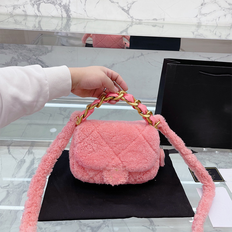 

Tote bag designer bags handbag crossbody purses fur bag pochette sacoche clutch Plain card holder Handbags Fashion women temperament Christm, Pink