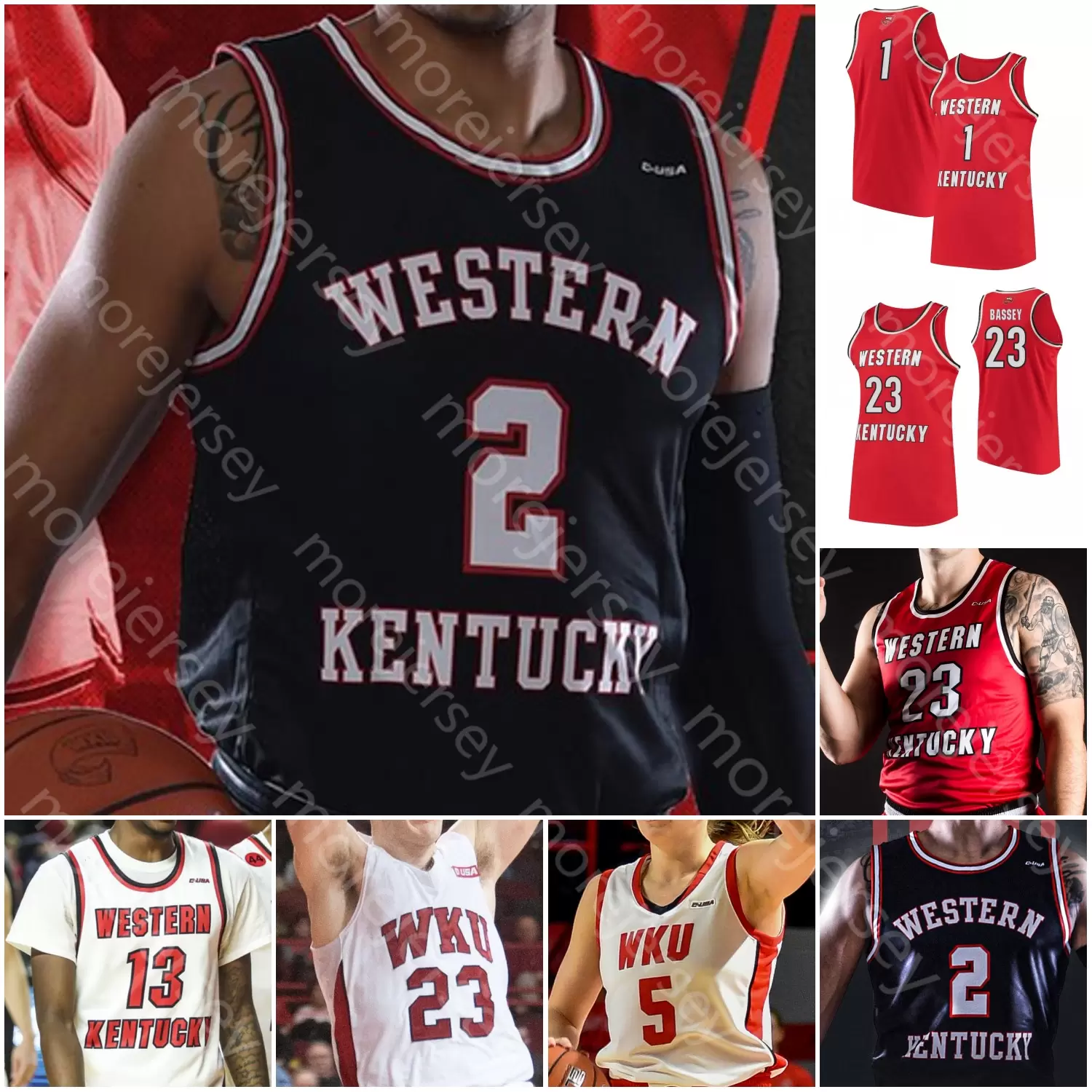 

Custom Western Kentucky Hilltoppers Basketball Jersey NCAA College Taveion Hollingsworth Bassey Carson Williams Savage Anderson Justice Lee, White