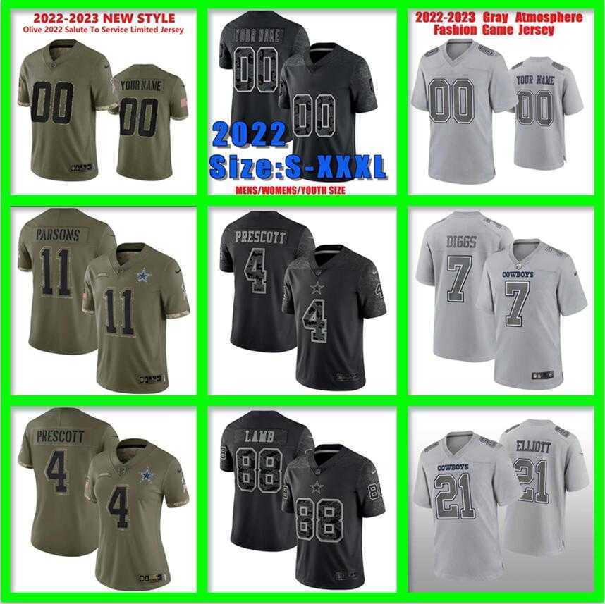 

Micah Parsons Ezekiel Elliott Jersey Tee Dallas''Cowboys''DIY Dak Prescott Ezekiel Elliott Trevon Diggs Custom Olive 2022 Salute To Service Black RFLCTV Jerseys, As photo