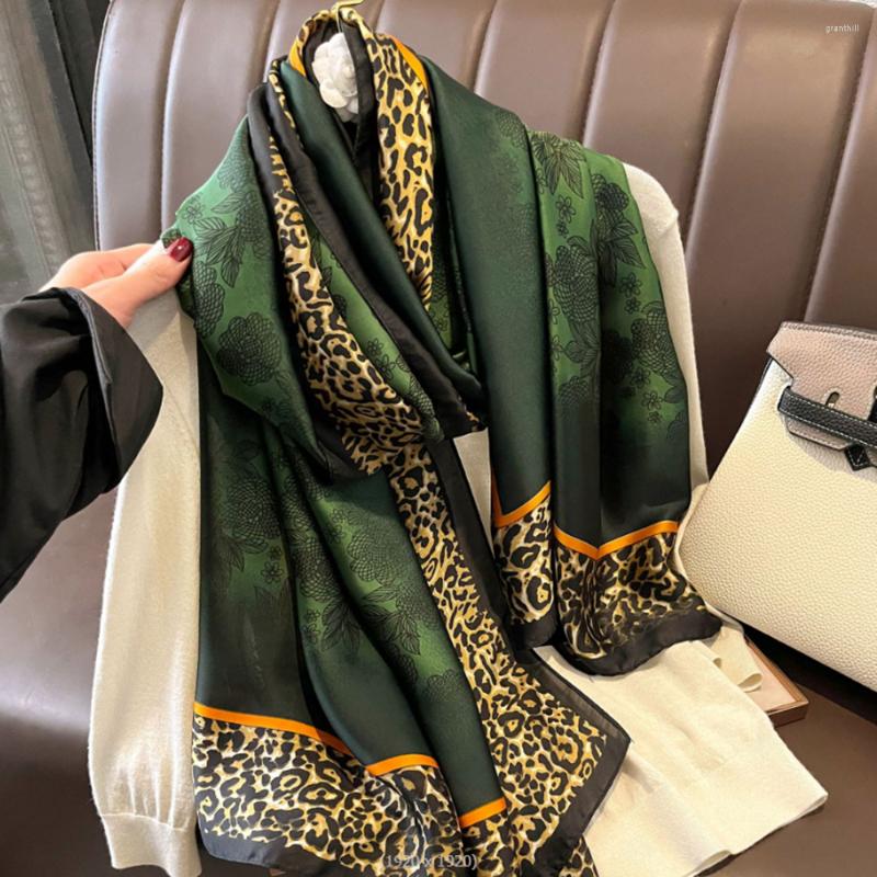 

Scarves Autumn And Winter Women Blue Scarf Silk Floral Female Shawl Foulard Ladies Beach Cover-Ups Wrap Bandanna Muffler Pareo