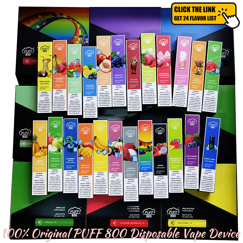 

0% 2% 5% Puff 800 Puffs Dispoable Vape Bold 50 Electronic Cigarette With 3.2ml Prefilled Pod 550mAh Battery 20 Flavors In Stock 20mg E Cigs