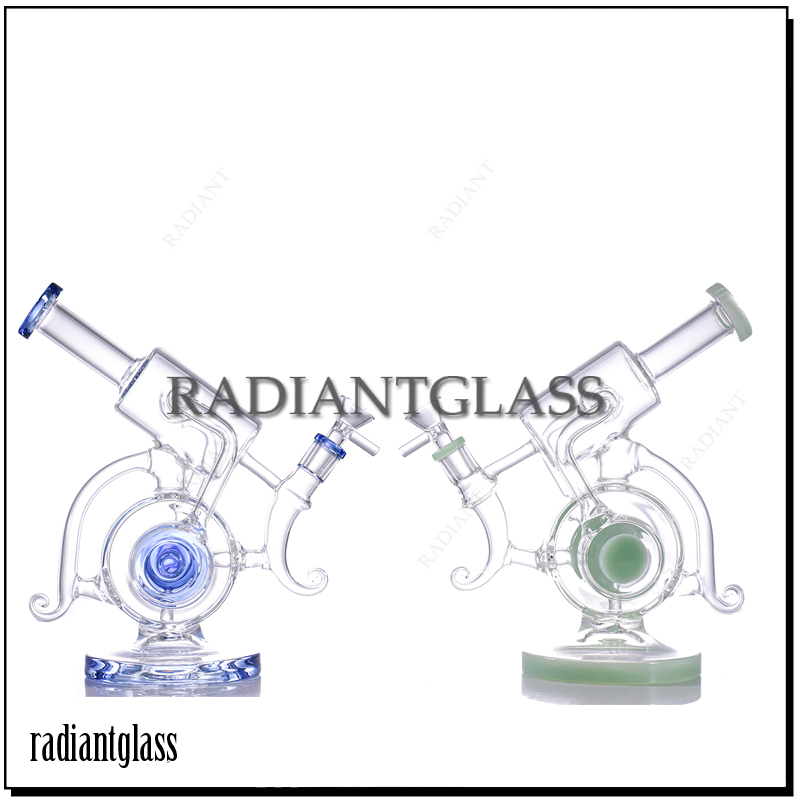

Hookahs Thick Recycler Glass Bong bent type Lookah for smoking bongs handmade wholesale china