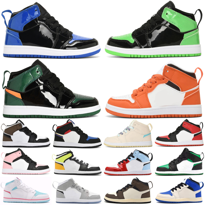 

Kids 1 basketball shoes 1s Mid Dark Mocha Trainers Edge Glow Volt Gold Bule High Light Smoke Grey Candy Multicolor Small Big Boy Girl Toddlers Sneakers Infant US 9C-5Y, As photo 8
