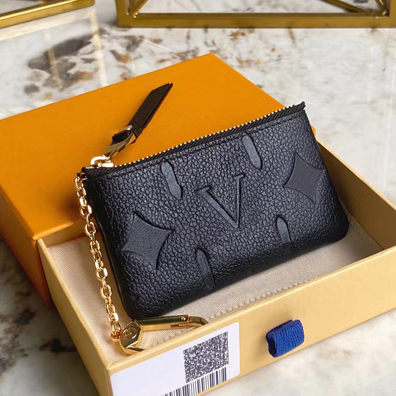 

Mens Coin Purses Designer Mini Wallets For Women Fashion Small Card Holder Luxury Woman Zipper Wallet Cardholders Letter V Embossed, Black