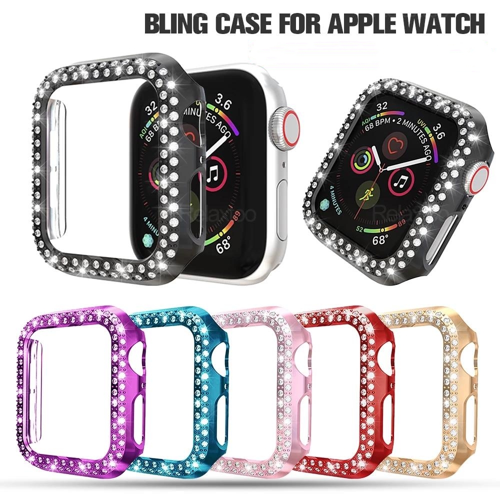 

Fashion Women Ladies Case for Apple Watch Ultra 49mm 8 SE Series 7 6 5 4 3 2 1 Cover PC Diamond Protector Bumper iWatch 41mm 45mm 40mm 44mm 38mm 42mm Accessories, Pink