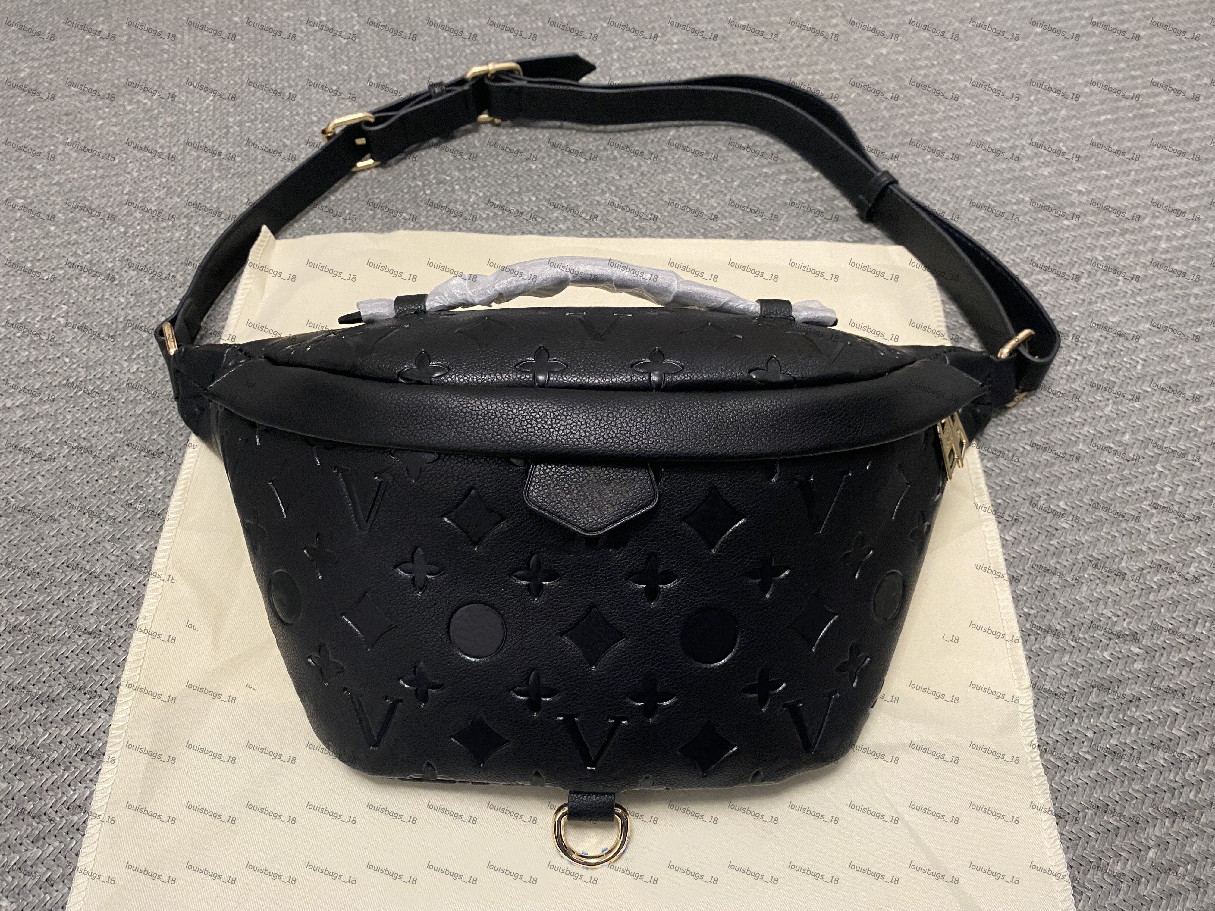 

Bumbag Cross Body Waist Bags louiseity Temperament Bumbags Fanny Pack Bum embossing flowers soft leather Luxurys viutonity bags Serial Number Date Code DustBag, Embossed black