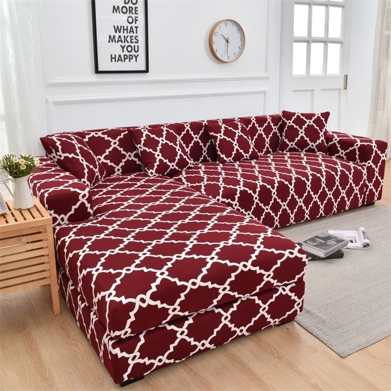 

Chair Covers geometric printed sectional sofa cover for living room L shaped sofa protector elastic antidust need to buy 2 pieces together 221026