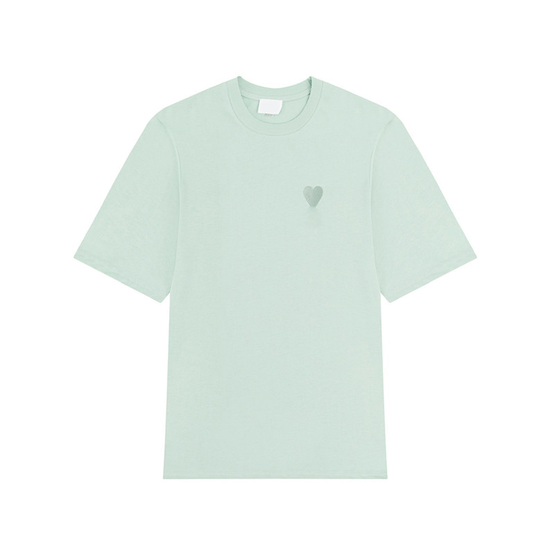 

Men's T-Shirts Paris designer amis t shirt macarone candy color love embroidery letter A hearts pure cotton short sleeves for men and wome, Yellow