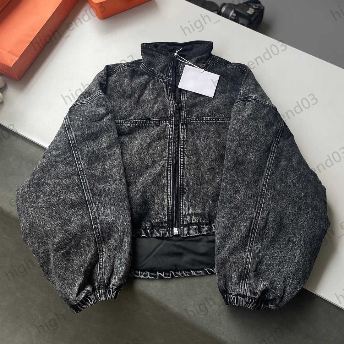 

Jackets Women Down Parkas Vintage Casual Cropped Cotton Zipper Jean Puffer Coat Irregular Hem Off The Shoulder Loose Jacket Autumn Winter Brand Womens Clothes, 15