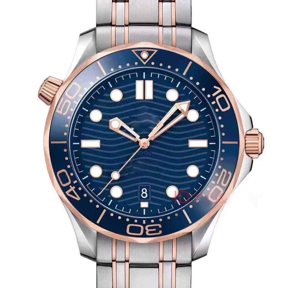 

Mens Mechanical Automatic Watches Rose Gold Stainless Steel Rubber Strap Designer Watch Professional Diver 300M Master WristWatches, 1piece(random color)