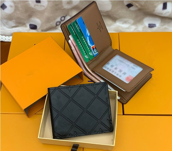 

5AA New Quality Designers Men genuine leather wallets flower card holder France Paris plaid style purse mens Clutch wallet women luxurys Man Bags with box, 11