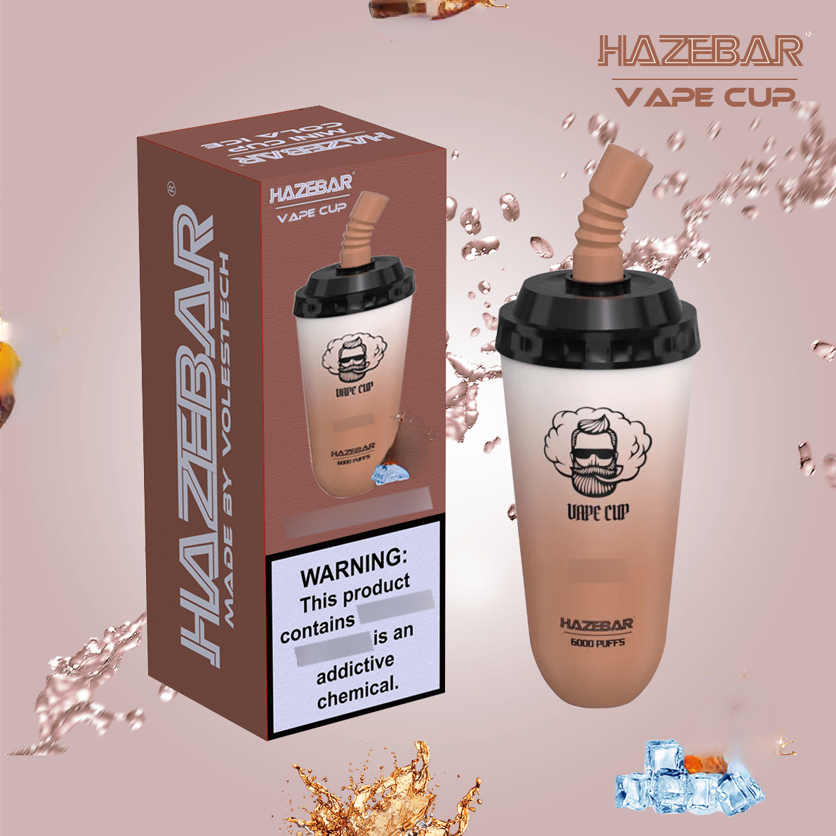 

HAZEBAR VAPE CUP 6000 Puffs E cigarettes 16ml Pre-filled Rechargeable 650mAh Disposable Pen Device Mesh Coil Cartridge Puff Oil Pod