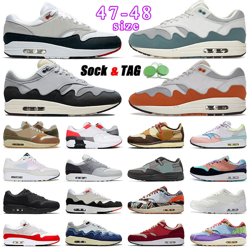 

Alrmax 1 1s one Running Shoes OG Designer Wholesale Fashion Outdoor Sport Sneakers Trainers Size US12 US13 Patta Waves Noise Aqua Baroque Brown Elephant Rush Maroon, A04 40-45 patta red