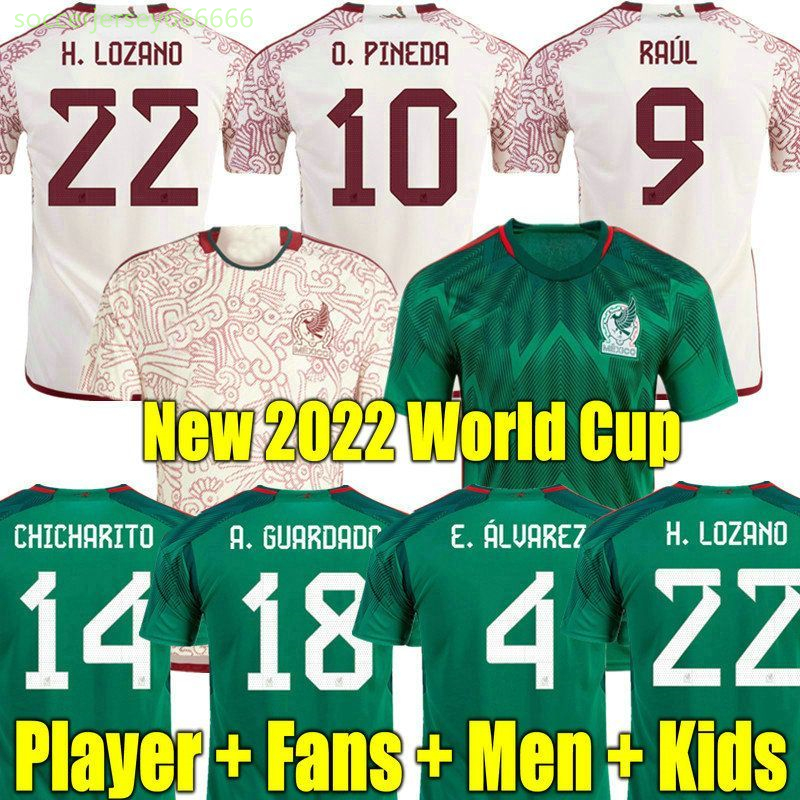 2022 MEXICO SOCCER JERSEY 22 23 Raul Chicharito Lozano Dos Santos Kit de football Kit Women Men Set Sets Uniforms DHL ou UPS SEPRIT