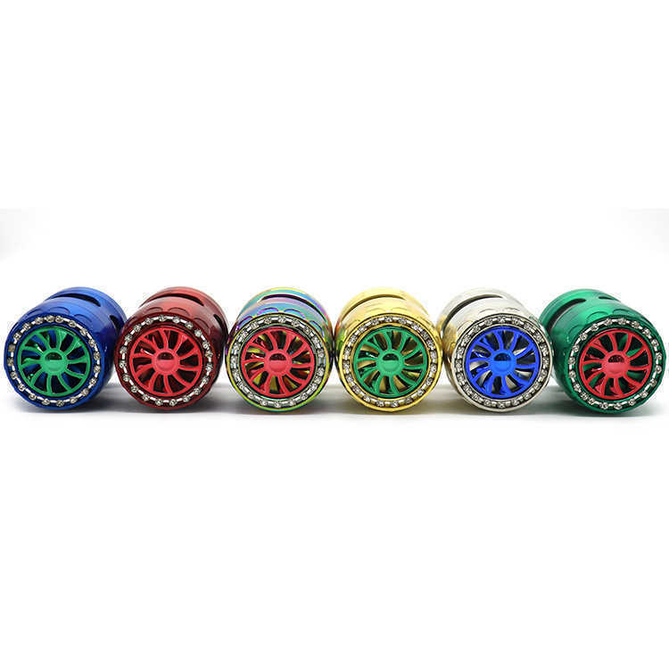 

Smoking Accessories Quality Zinc alloy grinders diameter 52 windmill with drill waist Metal Cigarette grinder tobacco herb crusher