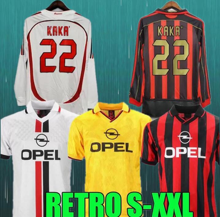 

Retro Soccer Jerseys long sleeve Kaka Baggio Maldini VAN BASTEN Pirlo Inzaghi Beckham Gullit Shevchenko Vintage Shirt Classic Kit 93 94 95 96 97 06 07 09 10 Ac MiLaNS, 16