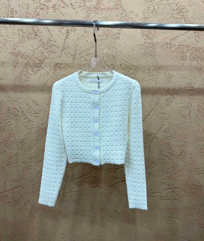 

Jacket Women Jacquard Letter A Cardigan Bomber Jackets Round Collar Single Button Slim Outwear Fashionable Warm Autumn Winter Style Womens Clothes 2 Colors 1967
