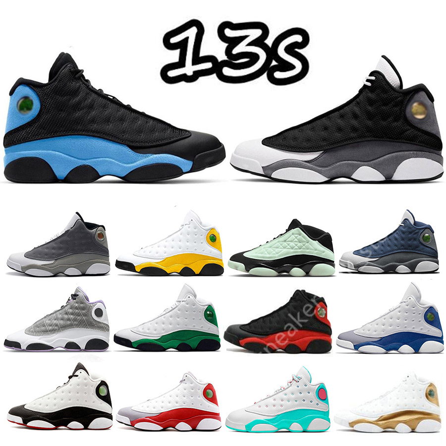 

13 13s Mens Basketball Shoes Sneakers Black Flint University Blue Singles Day French Dark Powder Blue Starfish Chicago Island Hyper Royal DMP Women Sports Trainers, Shoes box