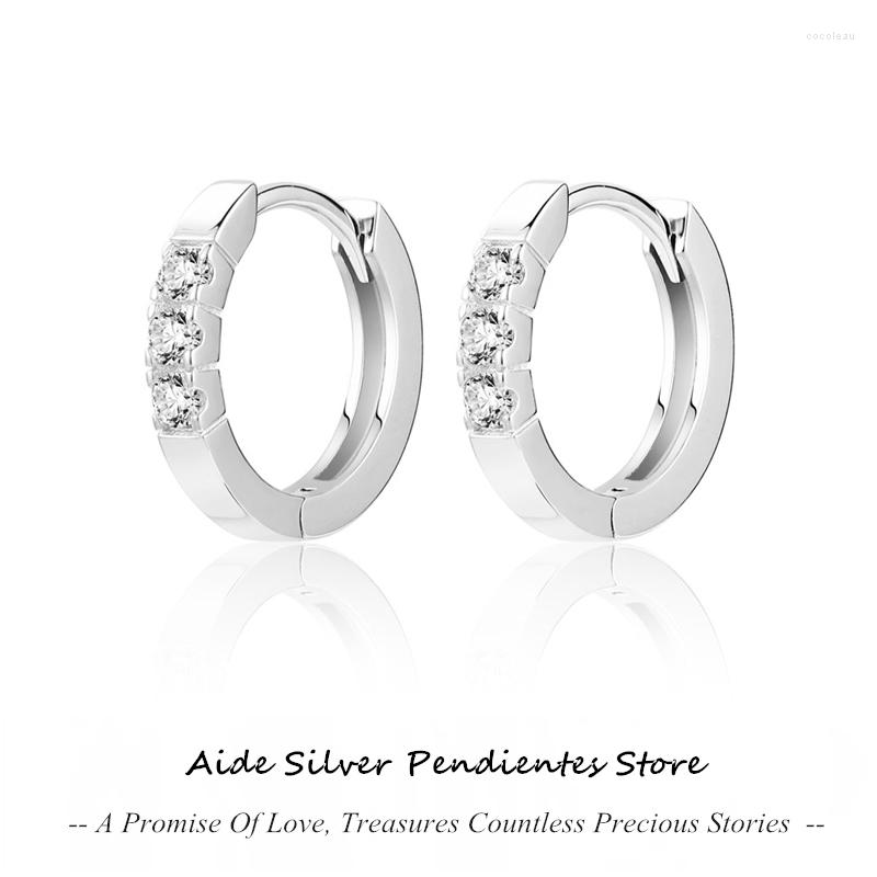 

Hoop Earrings AIDE Authentic D-color 0.2 Carat Moissanite Diamond Classic Ear Ring 925 Sterling Silver Women's Pendientes Plata