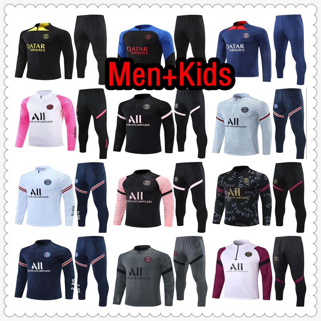 

21 22 23 football jerseys psgS tracksuit training messiS jersey soccer maillot retro chandal tuta 2021 2022 2023 mens and kids kit survetement foot
