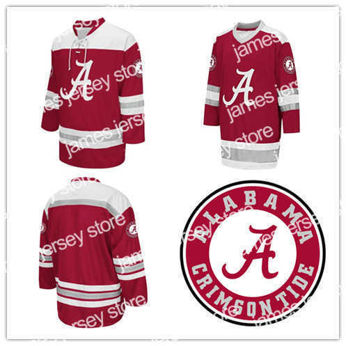 College Hockey Wears Custom Rare Vintage Alabama Crimson Tide Hockey Jersey Broderie Cousue Personnaliser N'importe Quel Nom N'importe Quel Numér