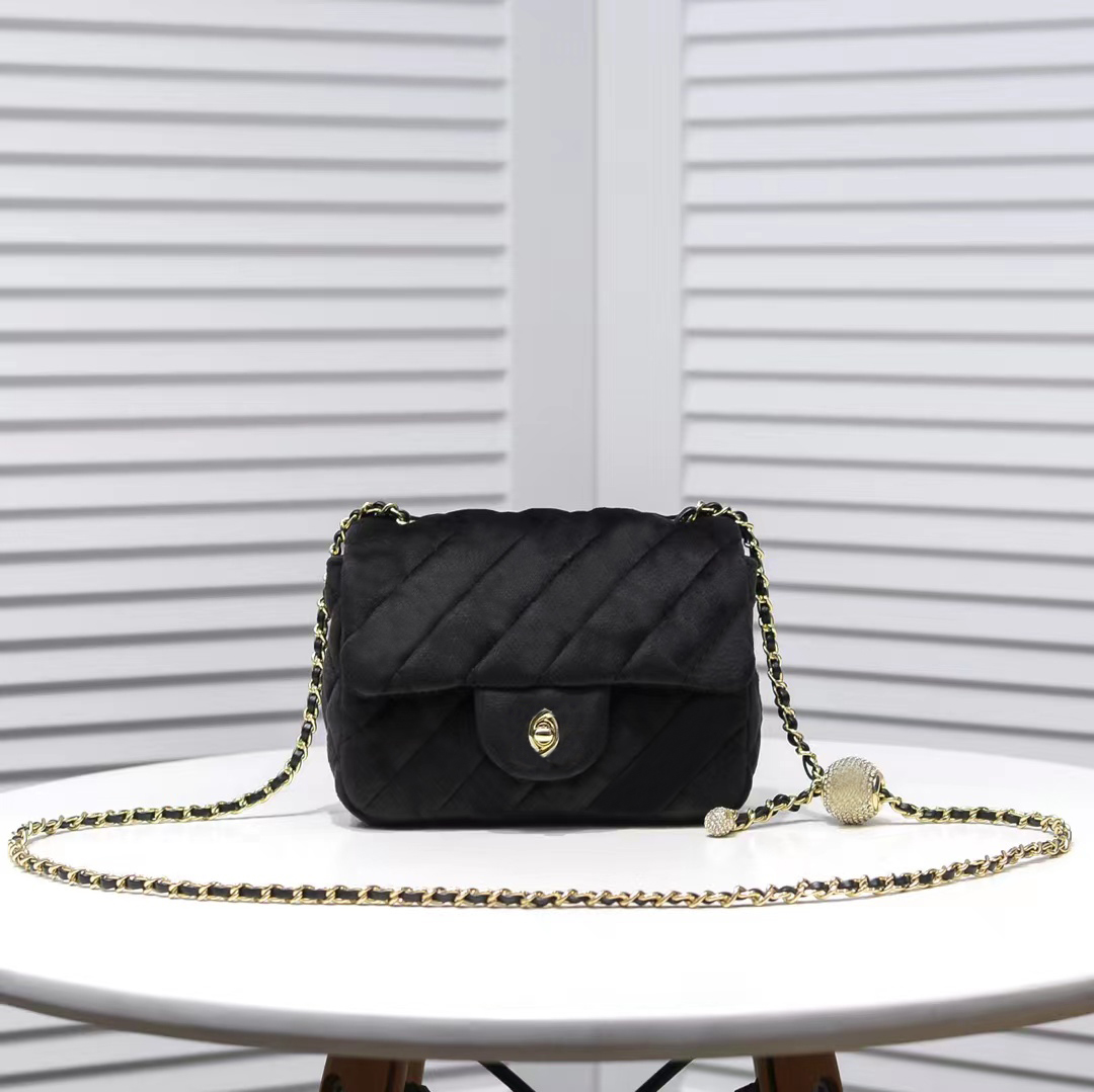 

Designer Shoulder Bag Real Leather Women Bags Shopping Chain Crossbody Purses, Black leather