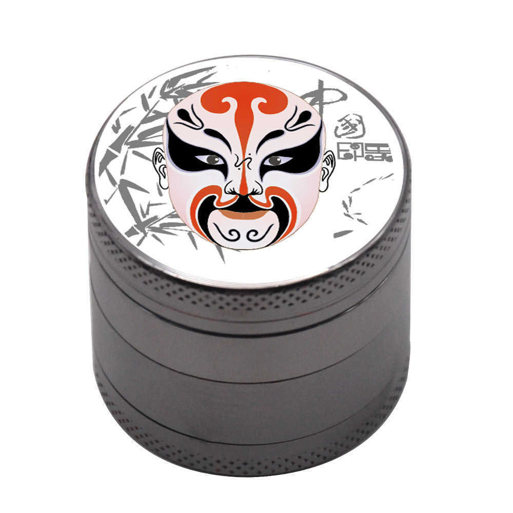 

Smoking Accessories New 40mm metal herb grinder colors skull mask pattern four layer zinc alloy smoking accessaries for tobacco