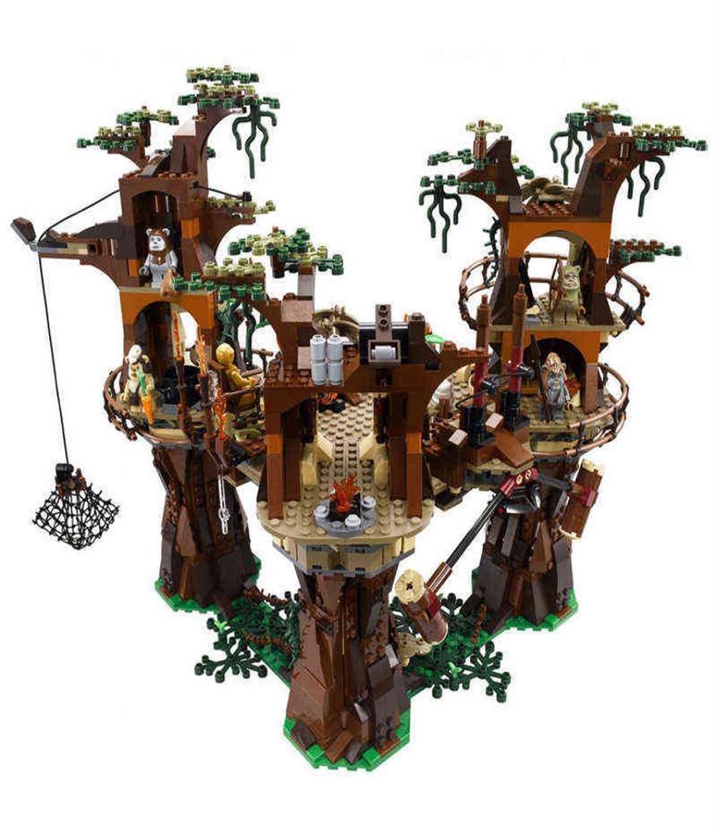 

In Stock New 05047 Star Movie Ewok Village Model Building Kits Blocks Bricks Set Children Blocks Toys Compatible 10236 Gift Y122429888344
