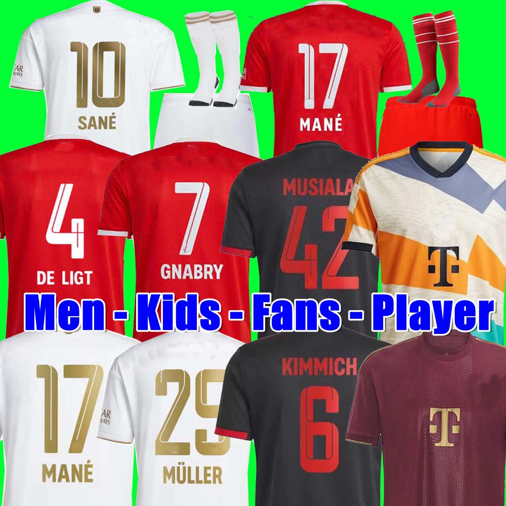

22 23 soccer jersey DE LIGT SANE 2022 2023 football shirt HERNANDEZ GORETZKA GNABRY camisa de futebol Oktoberfest men kids kits KIMMICH fans, Aldult home ucl