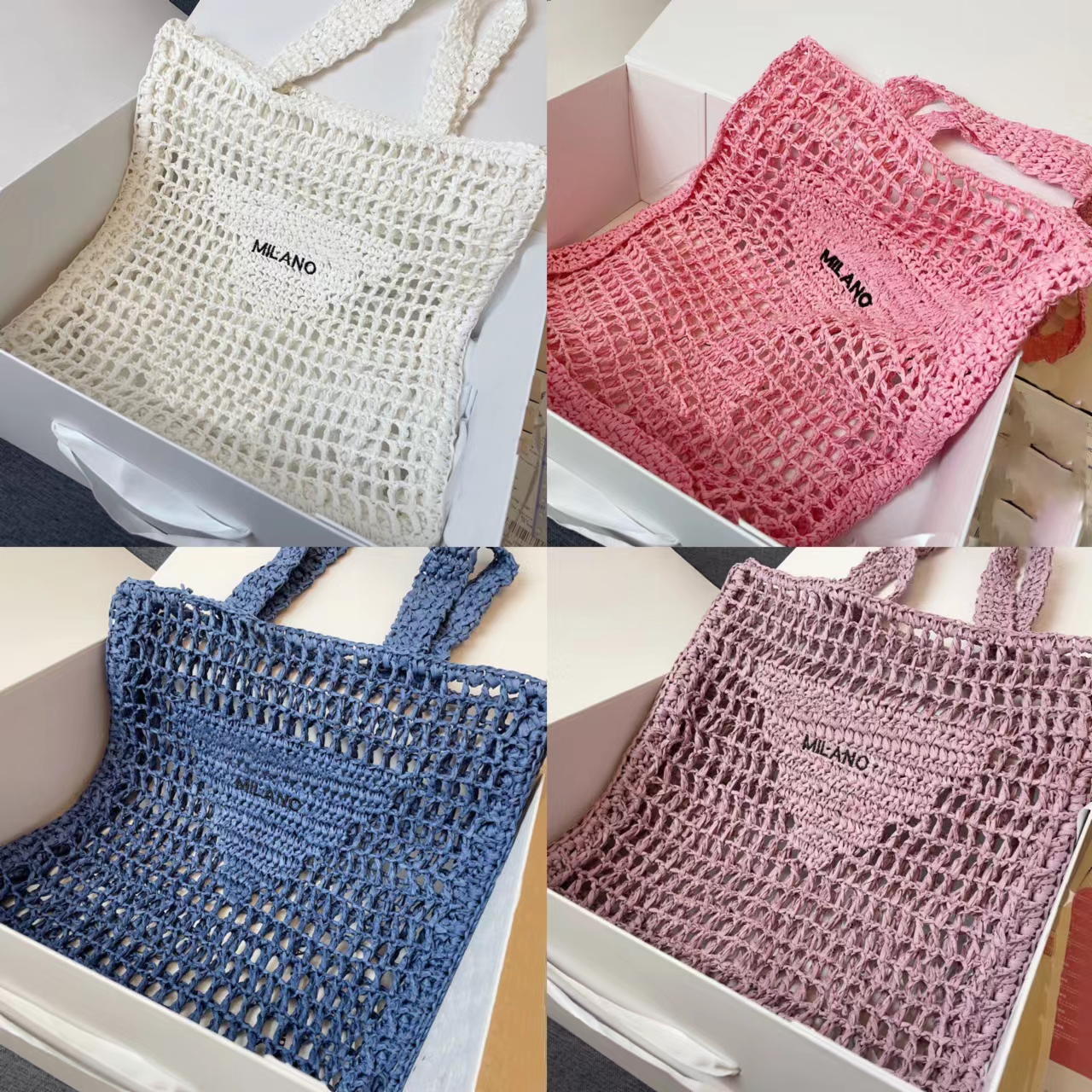 

New designer bag Luxury Women Shoulder Bags Handbag Designer Crossbody Wallet Female Purses 2022 topquality Solid color straw Multiple colorchoices