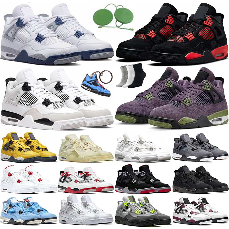

jumpmans 4s 4 Midnight Navy Basketball shoes Canyon Purple Black Cat Lightning Pure Money Sail Red Thunder White Oreo Red Metallic mens trainers sports sneakers