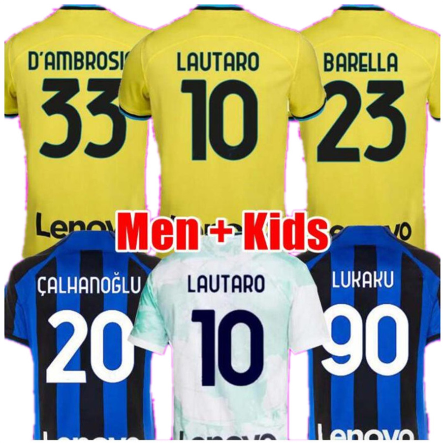 

soccer jerseys 2022 2023 LUKAKU CORREA DZEKO BARELLA LAUTARO SKRINIAR DE VRIJ 22 23 football shirt uniforms men kids kit sets 999 BROZOVIC Inter MilanS, Kids 23 home+socks
