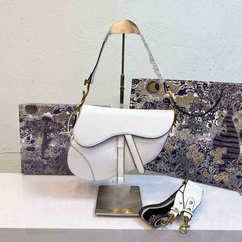 

white shoulder bag luxury crossbody saddle bags purses for women Designer Bags Handbags Women Handbag Designers Shoulder Leather Fashion, Black-with logo