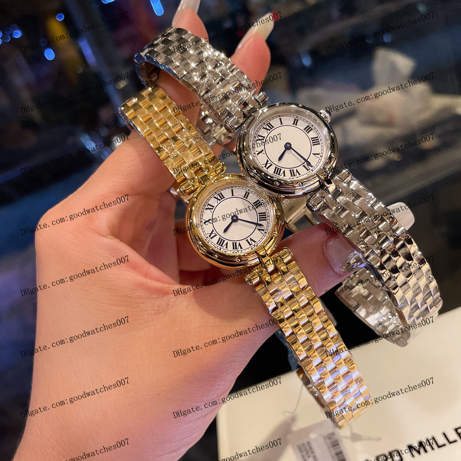 

Highquality Ladies watch 27mm white dial luxury diamond bezel stainless Steel strap Fashion gold wristwatch Silver watches Sapphire Glass watch physical image