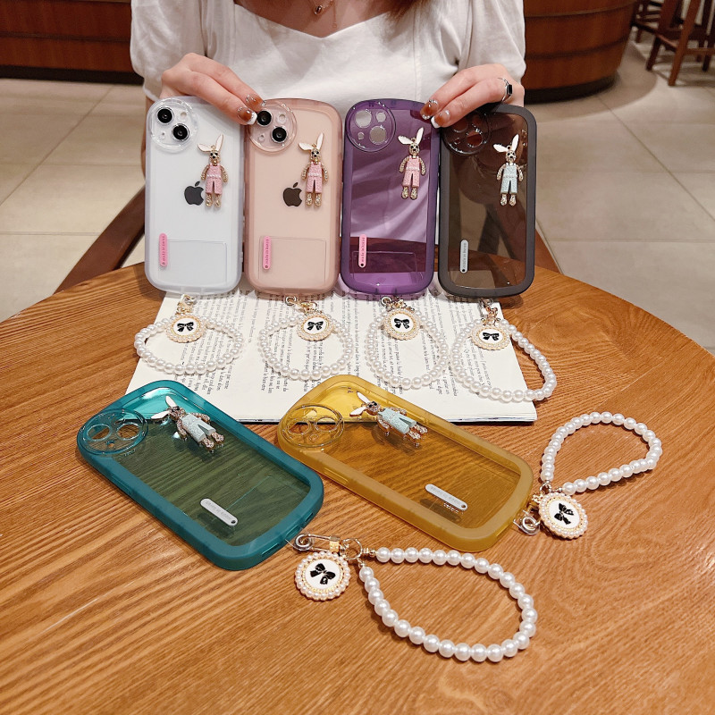Luxe mignon dessin animé clair étuis de téléphone élégant paillettes 3D étincelle étui brillant cristal strass belle couverture en silicone pour