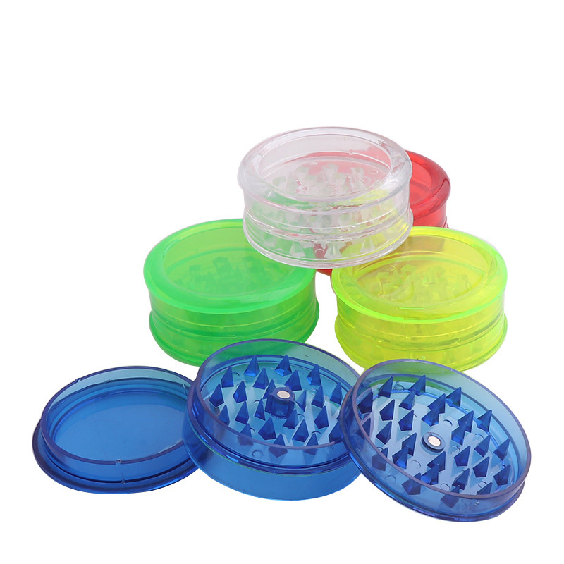 

60mm Tobacco pulverizer 3-layer Plastic Hand Muller Herb Grinder smoke detectors smoking Acrylic Grinders
