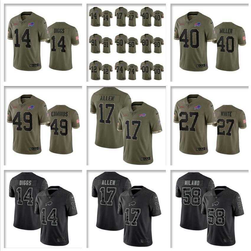 

Josh Allen Von Miller Football Jersey tee Buffalo''Bills''MEN Stefon Diggs kids 2022 Salute To Service Black RFLCTV jerseys Gabriel Davis Tyler Bass Zack Moss 4xl, As photo