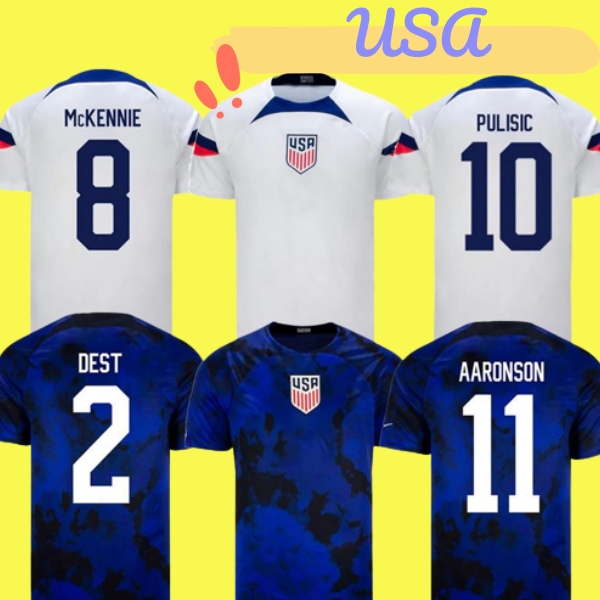 Coupe du monde 2022 MCKENNIE Maillots de football PULISIC DEST AARONSON MUSAH USA MORGAN LLOYD America Football Shirt États-Unis LLETGET MEN KIDS