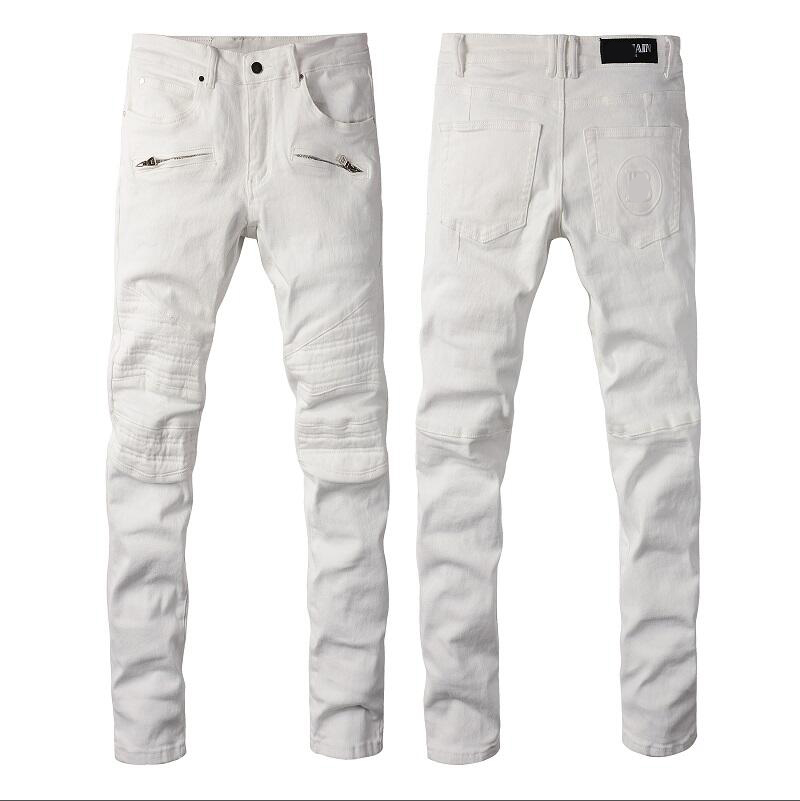 

Stretch amirly Top New Biker Mens Jeans Fashion Casual Skinny Straight Slim Motorcycle Ripped Jean elastic Denim Trouser Classic Pants jeans#276, Black