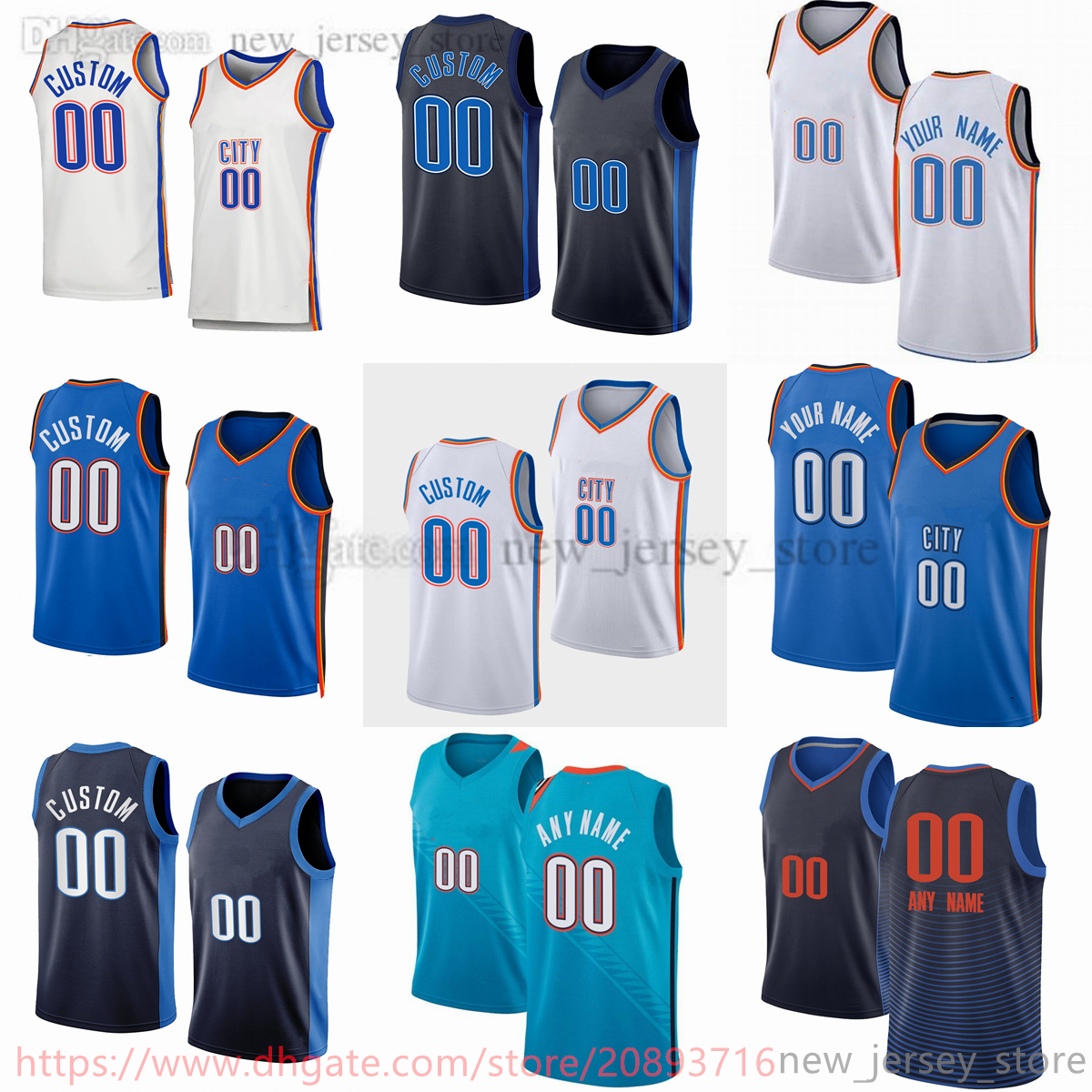 

Custom Printed 2022-23 New Season Basketball Jerseys 3 Josh Giddey 2 Shai Gilgeous-Alexander 17 Aleksej Pokusevski 23 Tre Mann 55 Darius Bazley Jeremiah Robinson-Earl, Printed (with team logo)