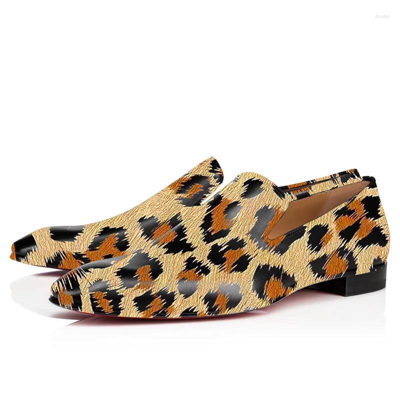 

Dress Shoes SHOOEGLE Fashion Formal Men Handmade High Quality Leopard Printing Leather Flats Male Party Oxford Man Size 48, Multi
