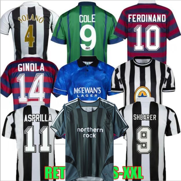 

98 99 Newcastles Retro SOCCER jerseys SHEARER Ginola Vintage HAMANN PINAS Asprilla Ferdinand 1984 88 95 97 UNITED OWEN classic FOOTBALL SHIRTS 93 94 95 96 05 06 01 00, 95/96;away