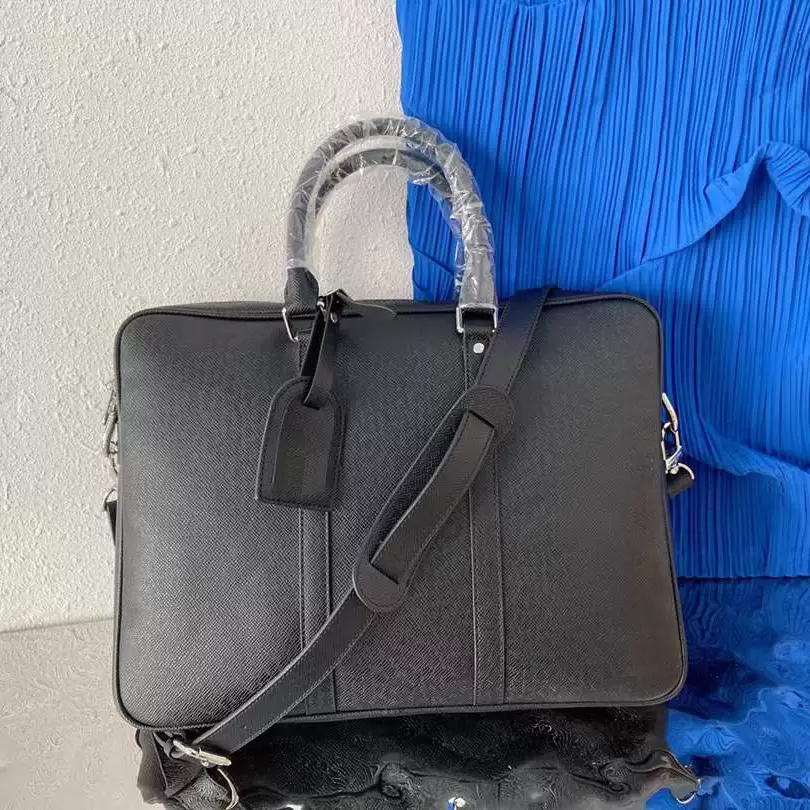 

luxurys designers bags briefcase men business package hots sale laptop bag leather handbag messenger high capacity shoulder handbags Versatile Commuter bag, Black