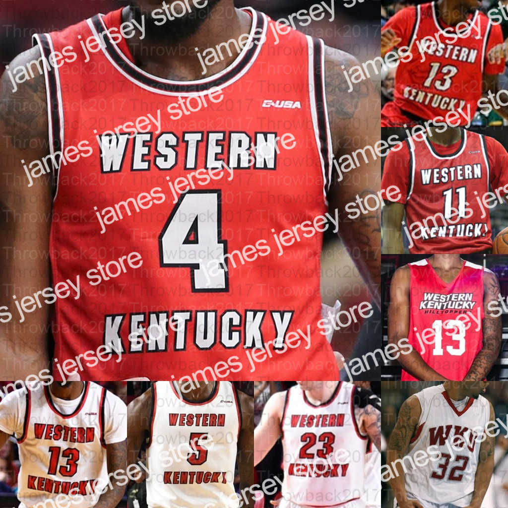 

Basketball Jerseys Custom Western Kentucky Hilltoppers College Basketball jerseys Hollingsworth Charles Bassey Carson Williams Savage Anderson Camron Justice, White i
