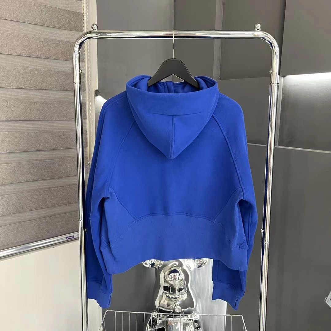 

Women designer hoodies sweatshirt yoga fitness sportwear hooded zip half long sleeve loose top lulus