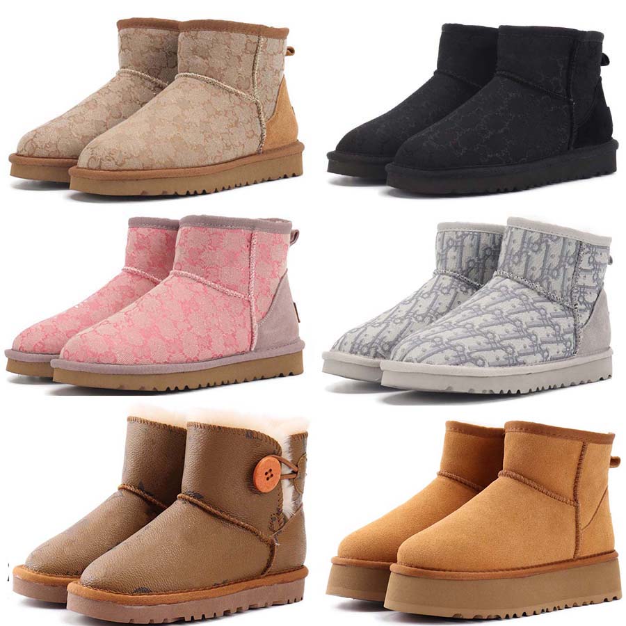 

Snow Boots Designer Winter Boot Designer Aus luxury Women Men Booties Classic Brown Ankle Bailey Bow Chestnut Short White Seasalt Ebony Grass Clearsole High, #26