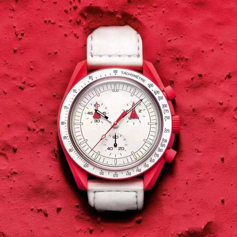 

Bioceramic Planet mens moon watches Full Function Quarz Chronograph Mission To Mercury 42mm Nylon Limited Edition Master Rannekello Polshorloge monaco watch, Box