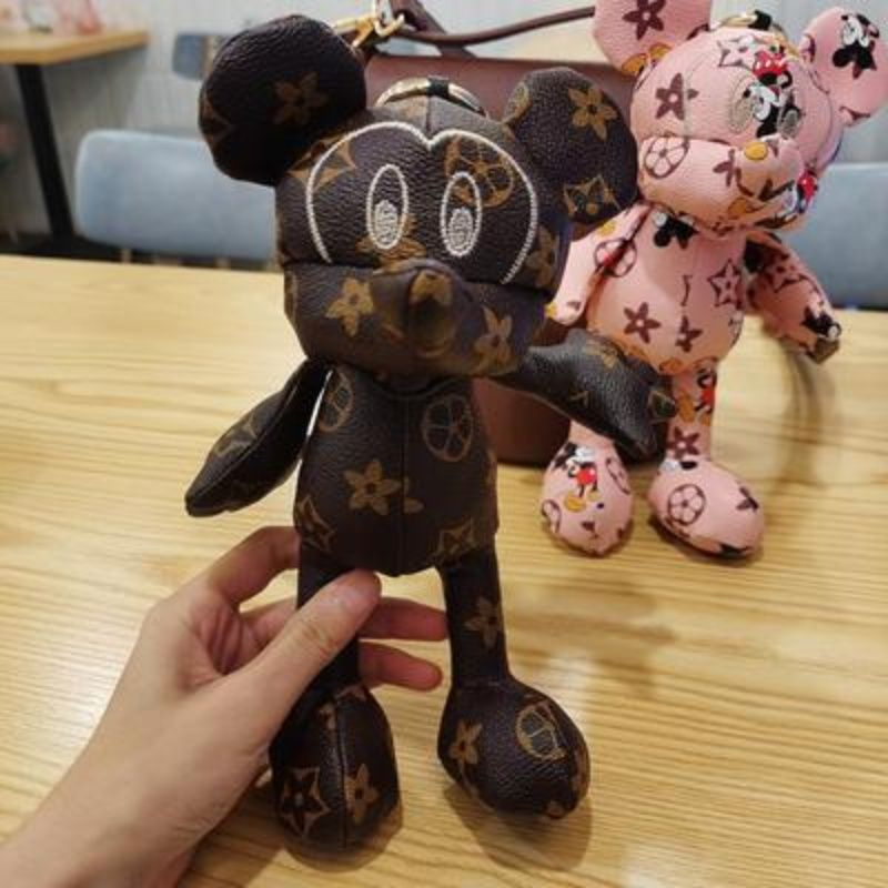 

designer luxury cute toy Mickey doll bag pendant old flower fashion car ornaments men and women gift pendant, As picture