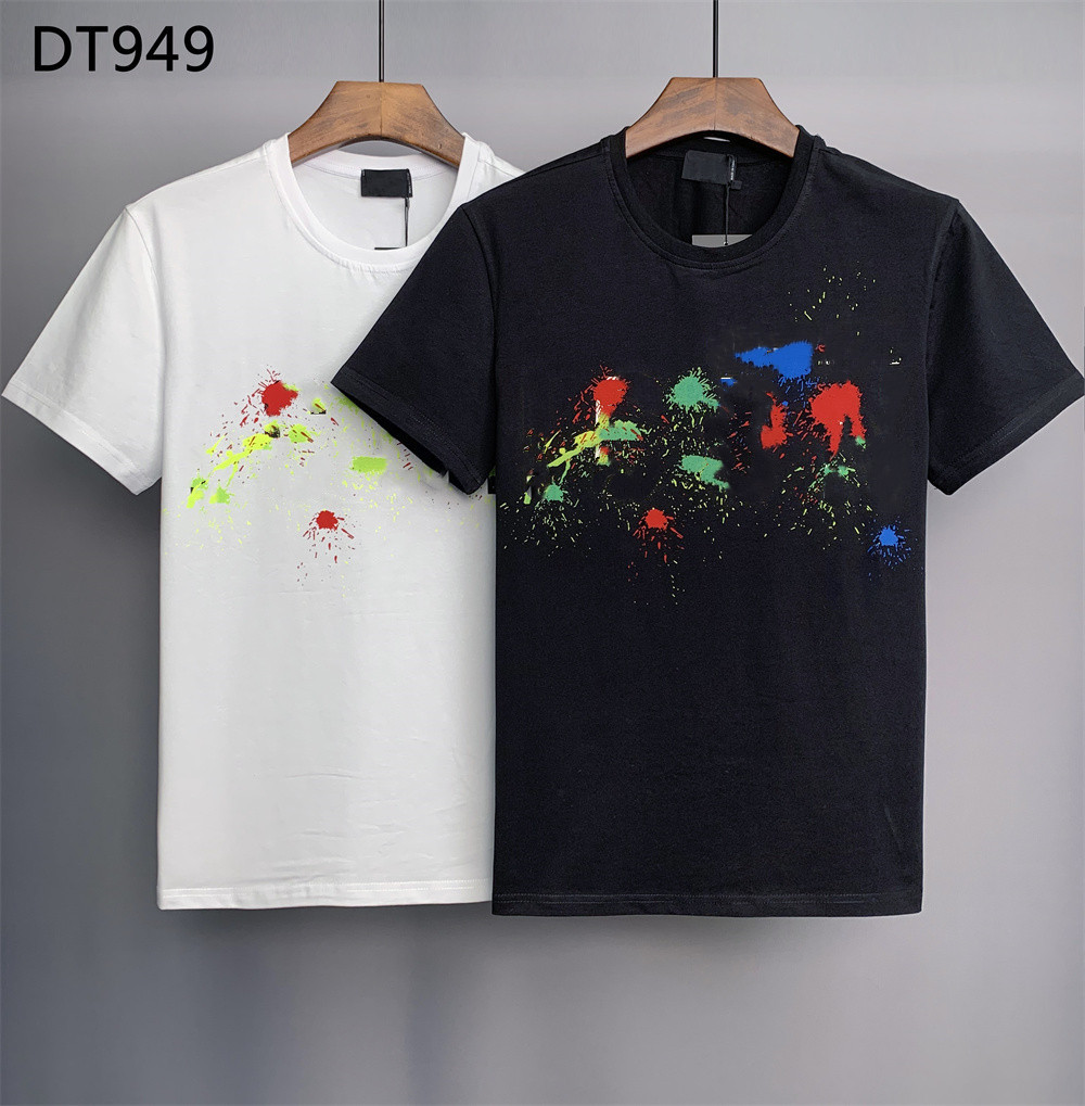 

22SS Letter Print mens t-shirt Hip Hop Shorts Cotton tops tee poloshirt shirt men DSQ 3g Designers men women D2 t shirts dt001, White